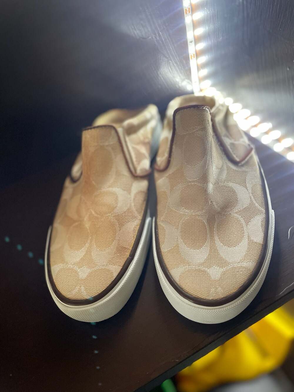 Coach Brianne Signature Canvas Slip-On Mule Sneakers Size 6B